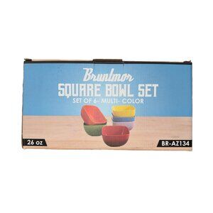 Bruntmor ALL BLUE Square 26oz  Bowls Set of 6 BR-AZ134 Brand New In Box